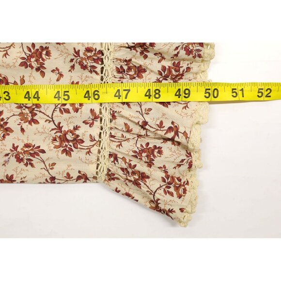 Doen Gabrielle Dress Midi Dress In Burgundy Songbird Toile Sz M - Picture 4 of 10